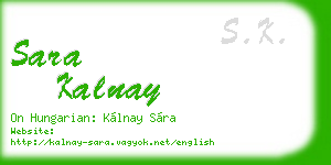 sara kalnay business card